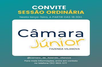 Hoje é dia de sessão ordinária da Câmara Júnior de Fazenda Vilanova