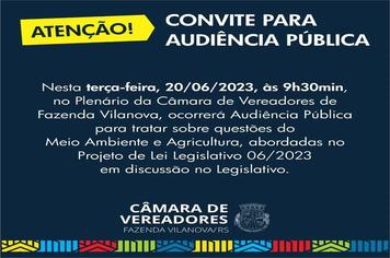 CONVITE PARA AUDIÊNCIA PÚBLICA