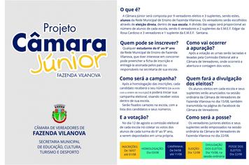 Alunos das Escolas Edgar da Rosa e Santana conhecem o Projeto Câmara Júnior